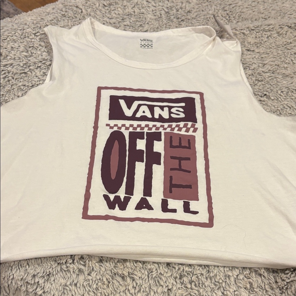 Vans White Tank with‎ Purple Graphic xl